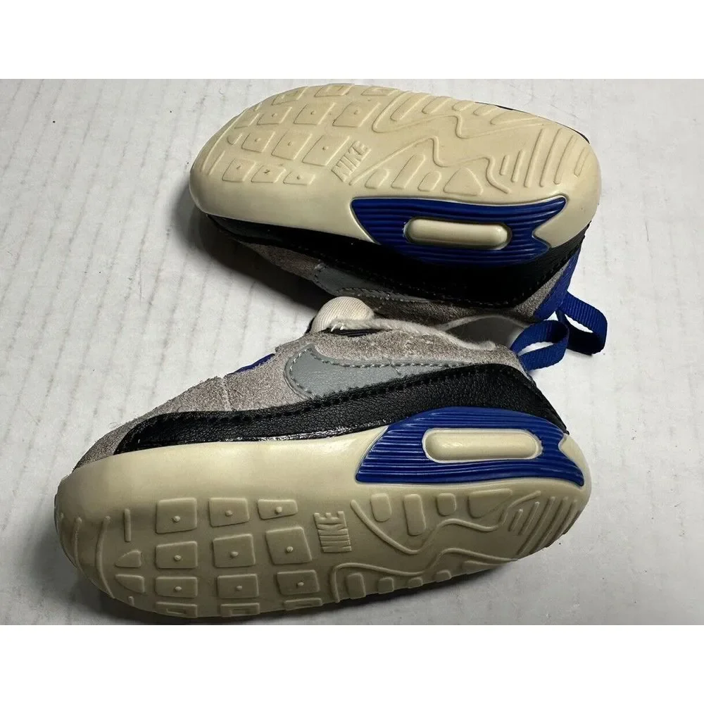 Nike Max 90 Baby Unisex Shoes Size 4c Boy/Girl blue white‎ gray